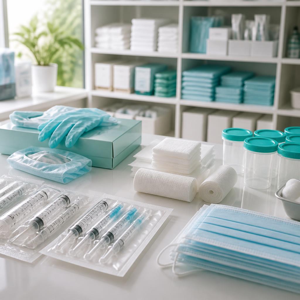 Organized medical consumables including gloves, masks and gauze
